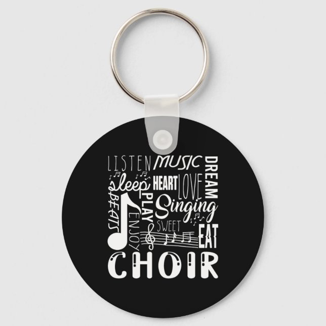Singing Choir Chorus Choral Music Notes Clef Gift Key Ring (Front)