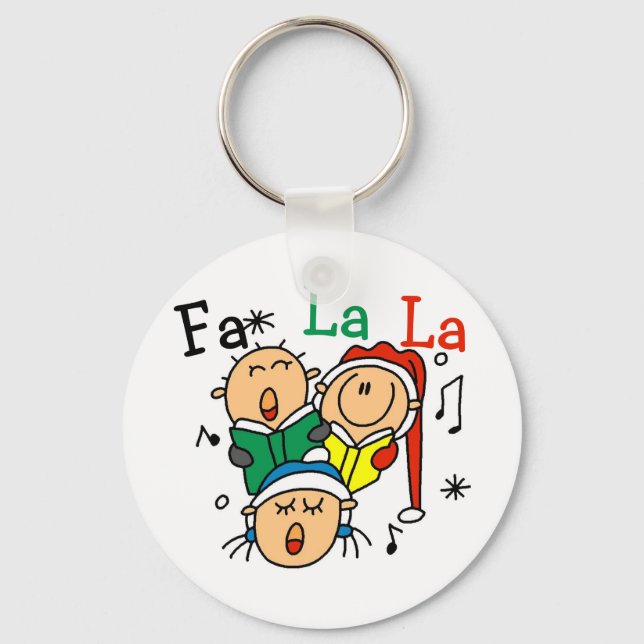 Singing Christmas Carols Tshirts and Gifts Key Ring (Front)