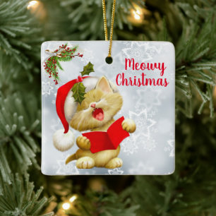 Singing Christmas Cat Ornament