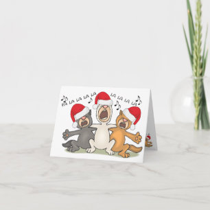 Singing Christmas Cats Holiday Card