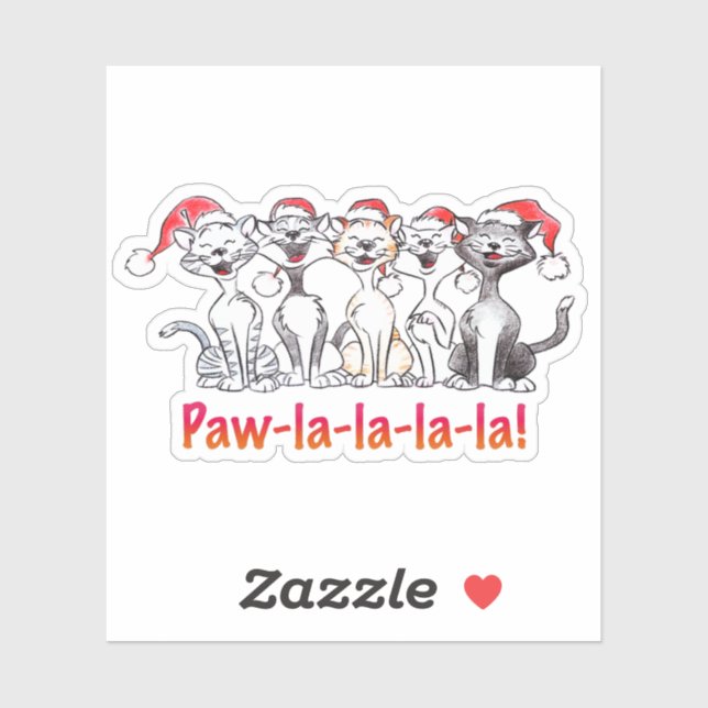Singing Christmas Cats with Santa Hats (Sheet)