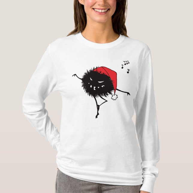 Singing Dancing Evil Christmas Bug Long Sleeve T-Shirt (Front)