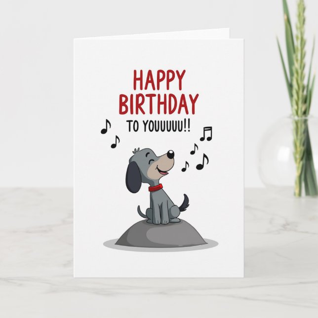 Singing Dog Birthday Card (Front)