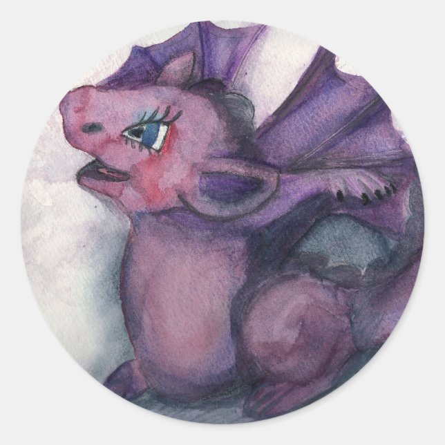 Singing Dragon Classic Round Sticker (Front)