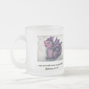Singing Dragon Frosted Glass Coffee Mug
