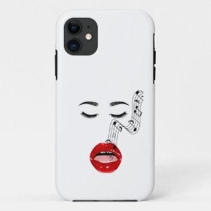 Singing Face with Musical Notes, Music Lover Gift  iPhone 11 Case