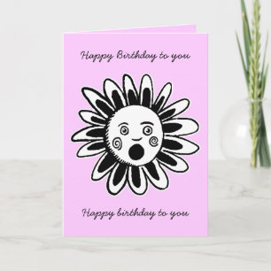 Singing Flower - Happy Birthday Song - Pink Card