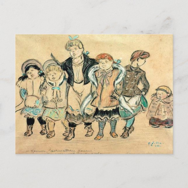Singing Girls _ Zille Postcard (Front)