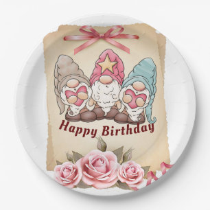 Singing Gnome Birthday  Paper Plate