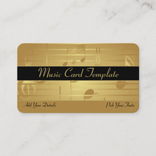 Singing Gold Music Notes Business Cards