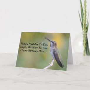 Singing Happy Birthday Hummingbird Card