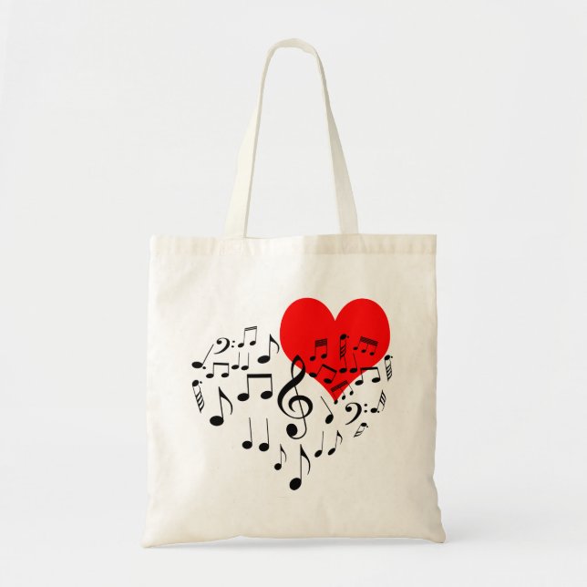 Singing Heart one-of-a-kind funny Tote Bag (Front)