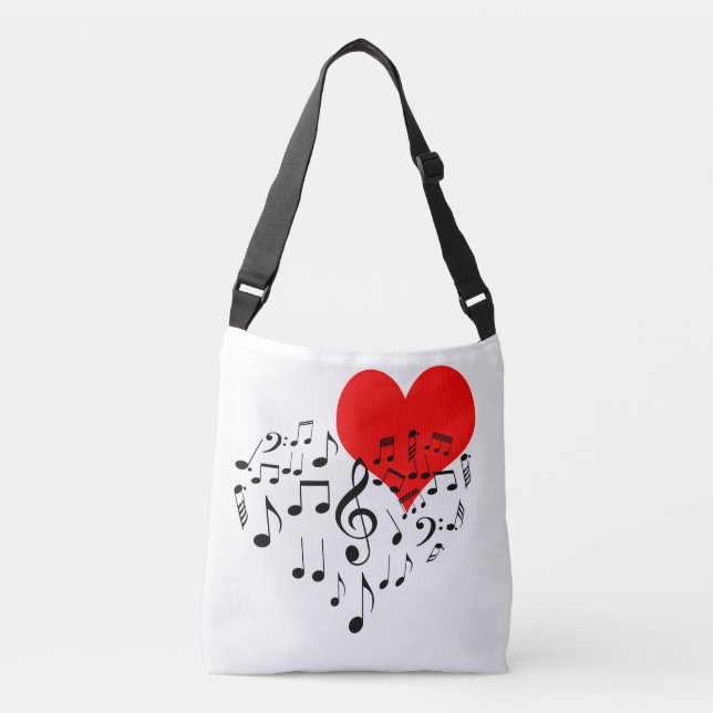 Singing Heart one-of-a-kind romantic Crossbody Bag (Front)
