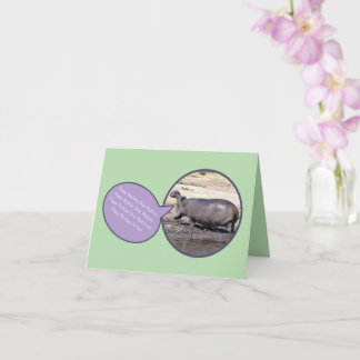 "Singing" Hippo Birthday Card/personalise Card