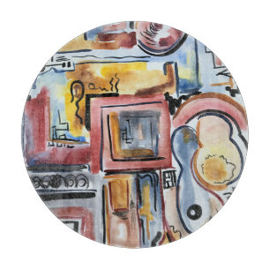 Singing In The Kitchen-Hand Painted Modern Art Cutting Board