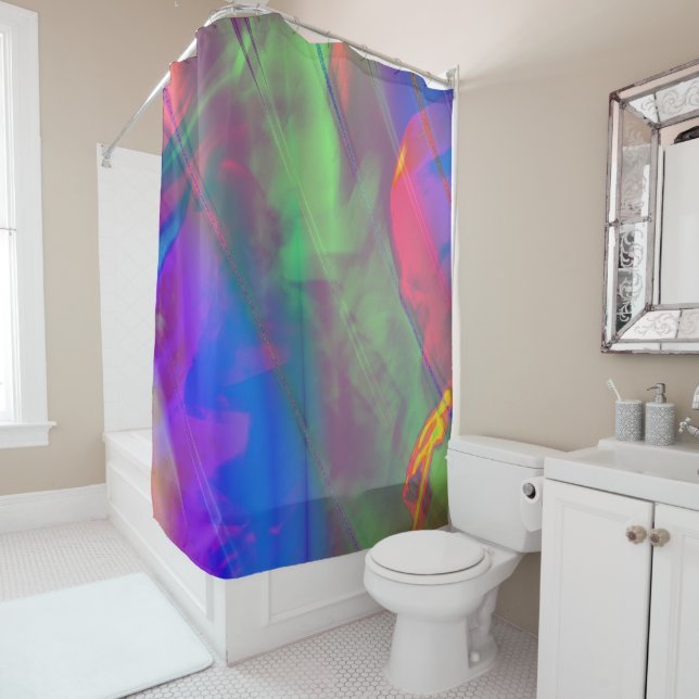 Singing in the Shower Abstract Curtain (In Situ)