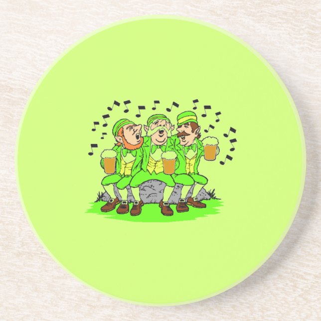 Singing Leprechauns St. Patrick's Day Coaster (Front)