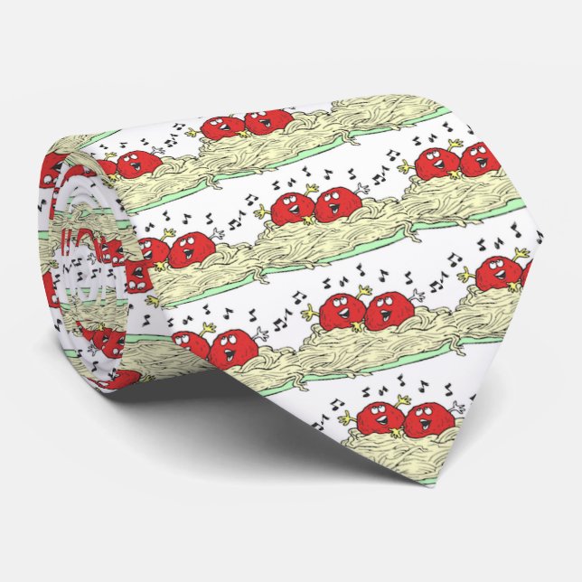 "SINGING MEATBALLS" TIE (Rolled)
