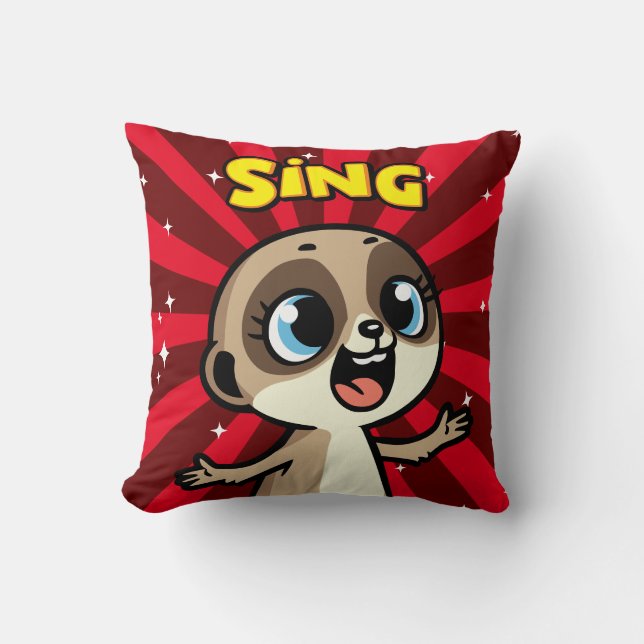 Singing Meerkat Cushion (Front)