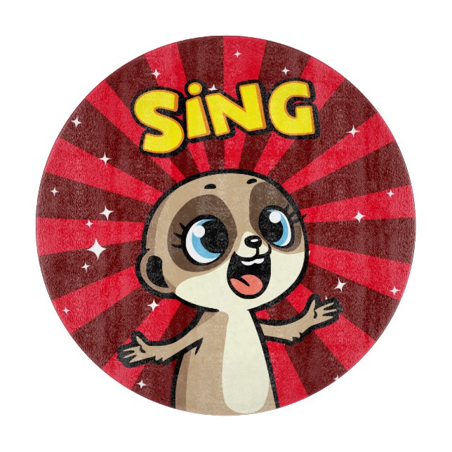 Singing Meerkat Cutting Board (Front)