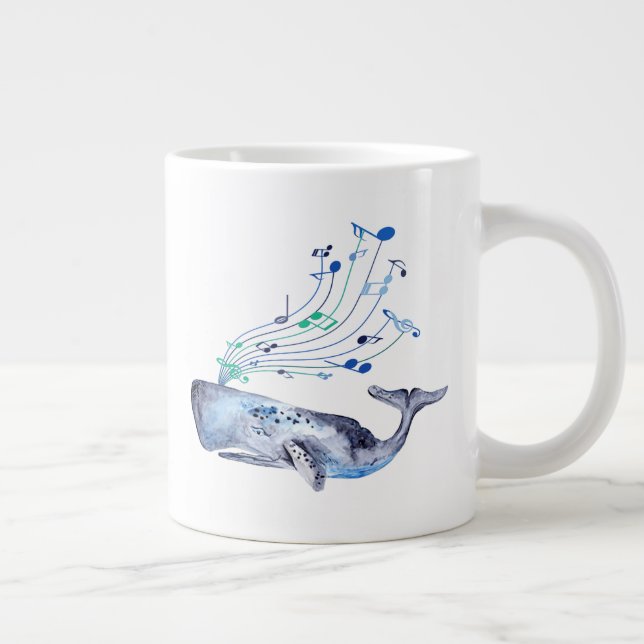 Singing Musical Blue Whale Large Coffee Mug (Right)