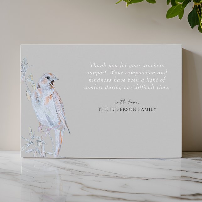 Singing Nightingale Funeral Thank You Card (Creator Uploaded)