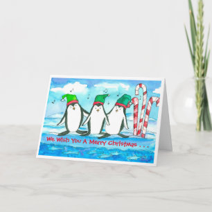Singing Penguins Merry Christmas Holiday Card