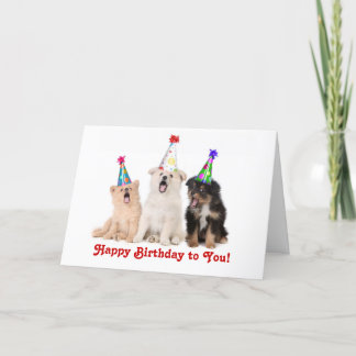 Singing Puppies Birthday Card