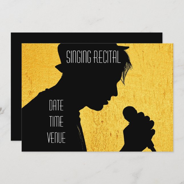 Singing recital retro vocal performance invitation (Front/Back)