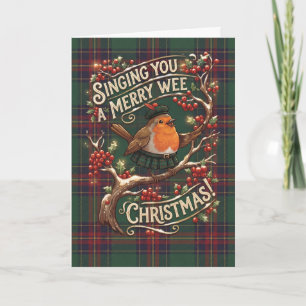 Singing Robin Merry Christmas Card