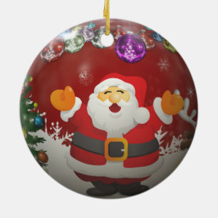 Singing Santa Claus Ceramic Tree Decoration