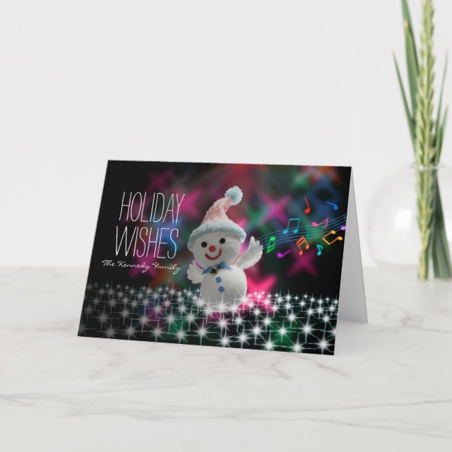 Singing Snowman Holiday Card (Front)