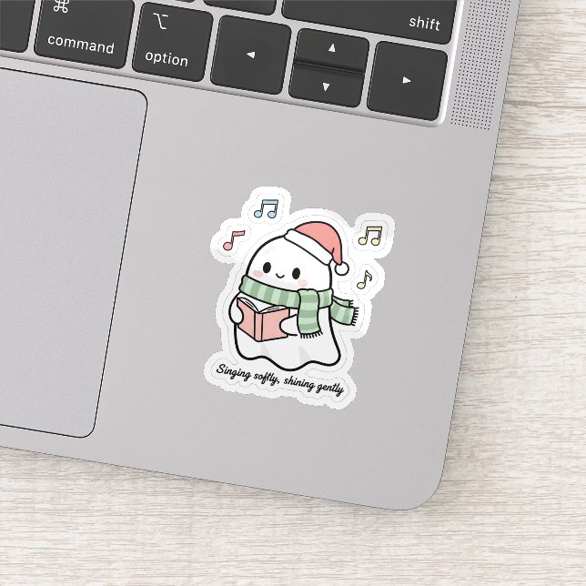 Singing Softly Shining Gently Sticker | Cute Ghost (Detail)