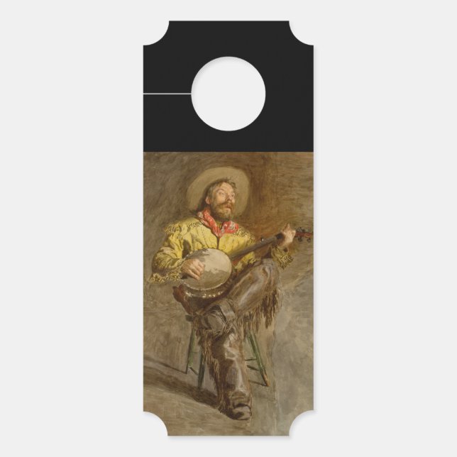 Singing Spanish Cowboy w Banjo Playing Trail Song Door Hanger (Front)