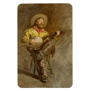 Singing Spanish Cowboy w Banjo Playing Trail Song Magnet