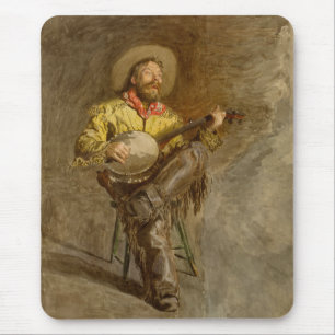 Singing Spanish Cowboy w Banjo Playing Trail Song Mouse Mat
