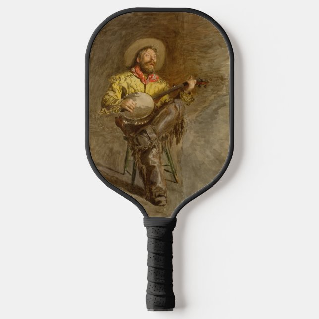 Singing Spanish Cowboy w Banjo Playing Trail Song Pickleball Paddle (Front)