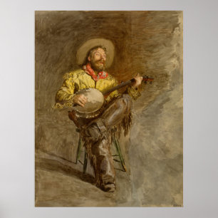 Singing Spanish Cowboy w Banjo Playing Trail Song Poster