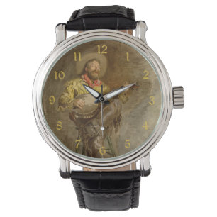 Singing Spanish Cowboy w Banjo Playing Trail Song Watch