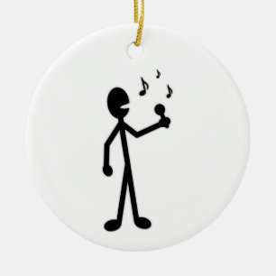 Singing Stick Figure Ceramic Tree Decoration