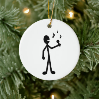 Singing Stick Figure Ceramic Tree Decoration