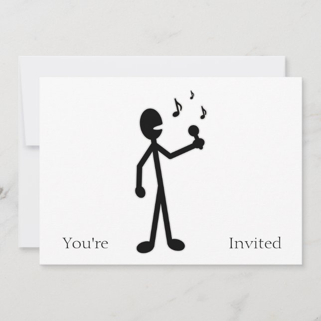 Singing Stick Figure Invitation (Front)