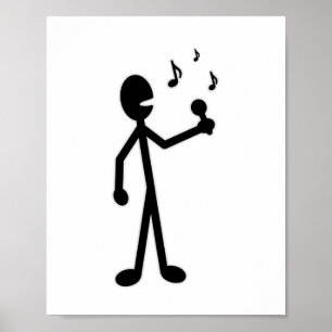 Singing Stick Figure Poster