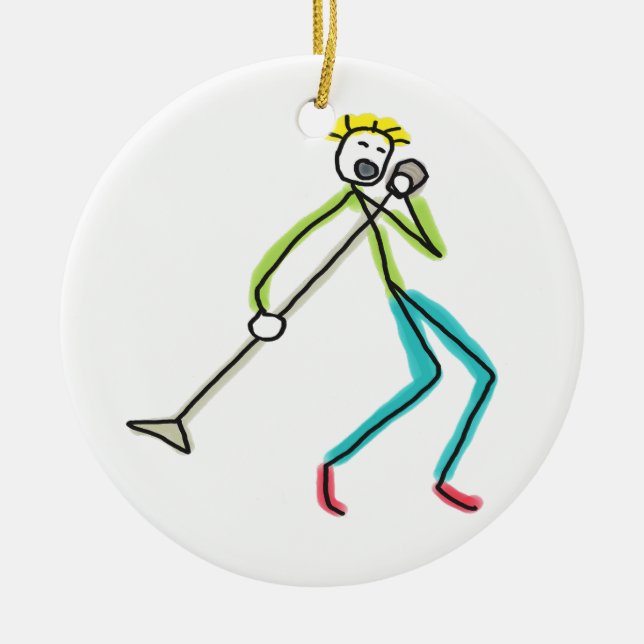 Singing Stickman Ceramic Tree Decoration (Front)