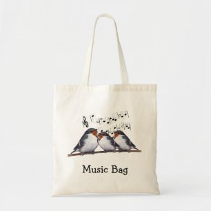Singing Swallows: Birds: Music Bag, Choir Tote Bag