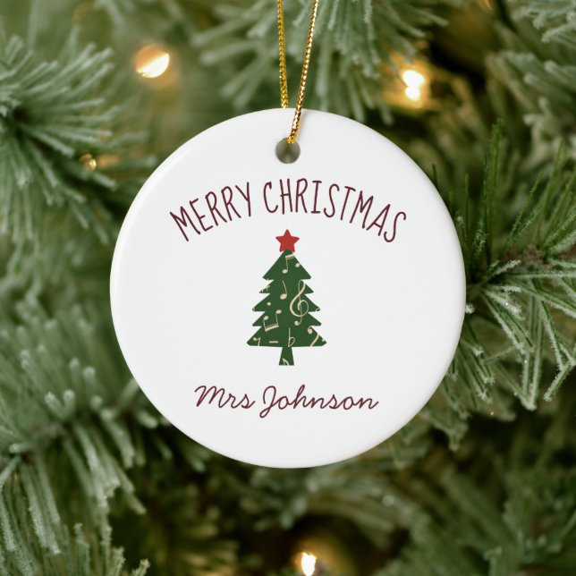 Singing Teacher Customizable Gift Ornament (Tree)
