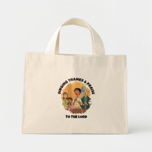 SINGING THANKS AND PRAISE Mum Daughter Kids Mini Tote Bag