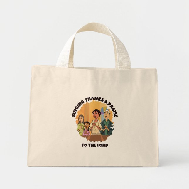 SINGING THANKS AND PRAISE Mum Daughter Kids Mini Tote Bag (Front)