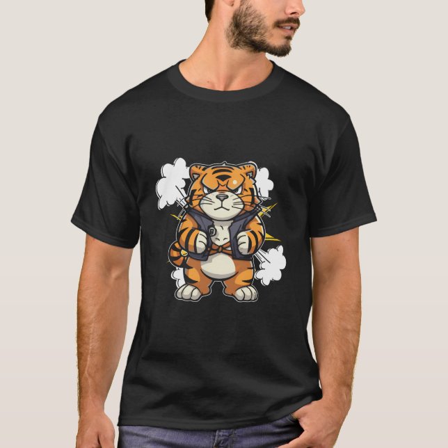 Singing Tiger Wildlife Animals Jungle T-Shirt (Front)