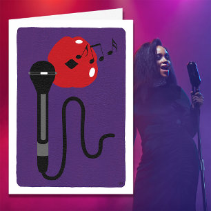 Singing Voice Music Notes Blank Card